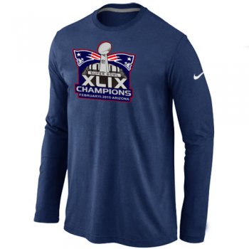 Nike New England Patriots Majestic D.Blue Super Bowl XLIX Champion Mark Long Sleeve T-Shirts