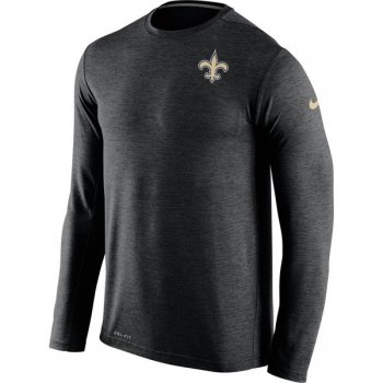 Nike New Orleans Saints Black Dri-Fit Touch Long Sleeve Performance Men's T-Shirt