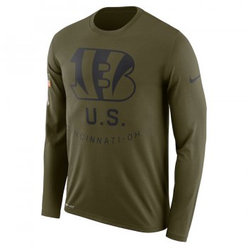 Cincinnati Bengals Nike Salute To Service Sideline Legend Performance Long Sleeve T-Shirt Olive