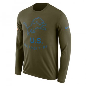 Detroit Lions Nike Salute To Service Sideline Legend Performance Long Sleeve T-Shirt Olive