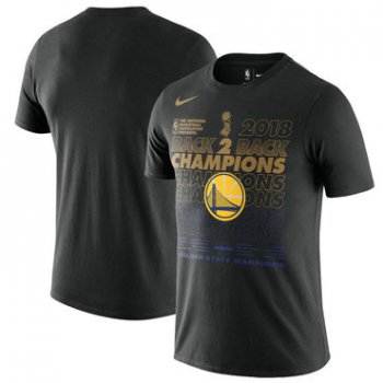 Golden State Warriors Nike 2018 NBA Finals Champions Locker Room T-Shirt - Black..