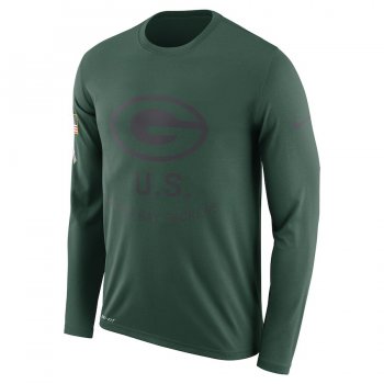 Green Bay Packers Nike Salute To Service Sideline Legend Performance Long Sleeve T-Shirt Green