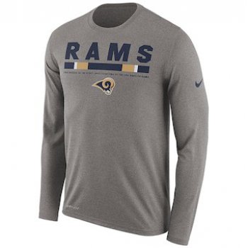 Men's Los Angeles Rams Nike Charcoal Sideline Legend Staff Performance Long Sleeve T-Shirt