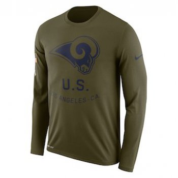 Men's Los Angeles Rams Nike Olive Salute to Service Sideline Legend Performance Long Sleeve T-Shirt