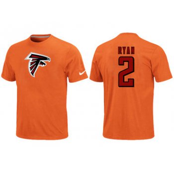 Nike Atlanta Falcons 2 ryan Name & Number T-Shirt Orange