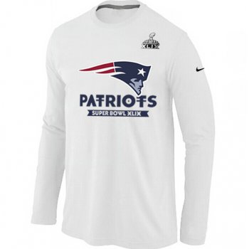 Nike New England Patriots 2015 Super Bowl XLIX Long Sleeve White T-Shirts