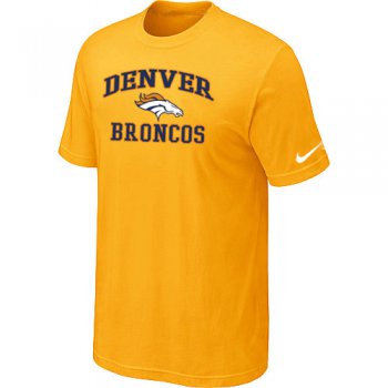 Denver Broncos Heart & Soul Yellow T-Shirt