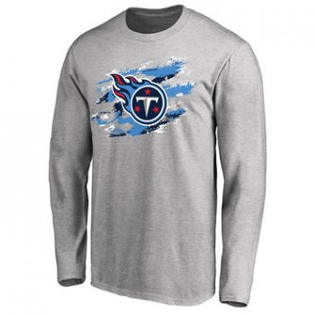 Men's Tennessee Titans NFL Pro Line Ash True Colors Long Sleeve T-Shirt