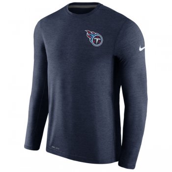 Men's Tennessee Titans Nike Navy Coaches Long Sleeve Performance T-Shirt