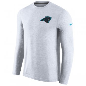 Men's Carolina Panthers Nike White Coaches Long Sleeve Performance T-Shirt