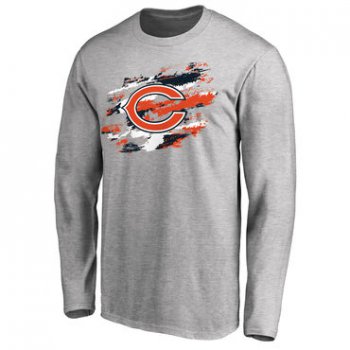 Men's Chicago Bears NFL Pro Line Ash True Colors Long Sleeve T-Shirt