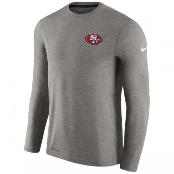 Men's San Francisco 49ers Nike Charcoal Coaches Long Sleeve Performance T-Shirt