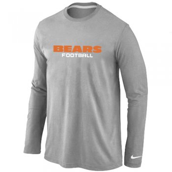 Nike Chicago Bears Authentic font Long Sleeve T-Shirt Grey