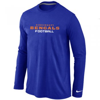 Nike Cincinnati Bengals Authentic font Long Sleeve T-Shirt blue