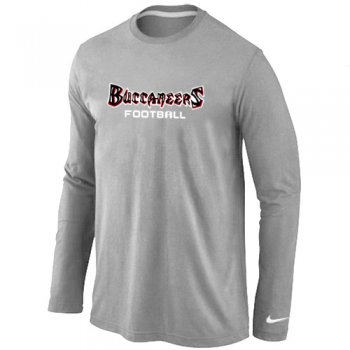 Nike Tampa Bay Buccaneers font Long Sleeve T-Shirt Grey