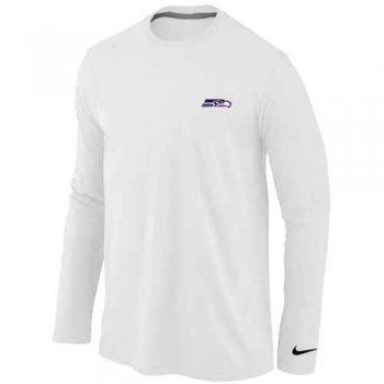 Seattle Seahawks Sideline Legend Authentic Logo Long Sleeve T-Shirt White