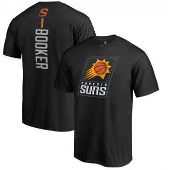 Men's Phoenix Suns 1 Devin Booker Fanatics Branded Black Backer Name & Number T-Shirt