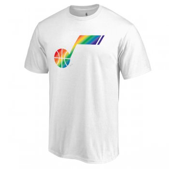 Men's Utah Jazz White Fanatics Branded Team Pride V-Neck T-Shirt