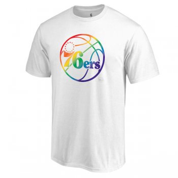 Men's Philadelphia 76ers White Fanatics Branded Team Pride V-Neck T-Shirt