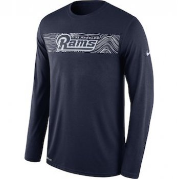 Men's Los Angeles Rams Nike Navy Sideline Seismic Legend Long Sleeve T-Shirt