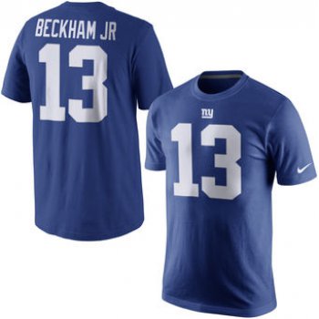 Men's New York Giants 13 Odell Beckham Jr. Nike Royal Blue Player Pride Name & Number T-Shirt