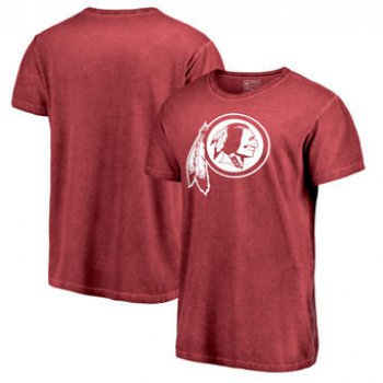 Washington Redskins NFL Pro Line by Fanatics Branded White Logo Shadow Washed T-Shirt