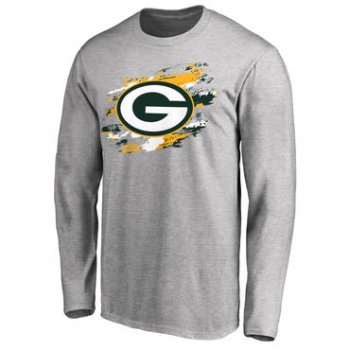 Men's Green Bay Packers NFL Pro Line Ash True Colors Long Sleeve T-Shirt