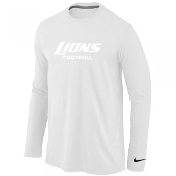 Nike Detroit Lions Authentic font Long Sleeve T-Shirt White