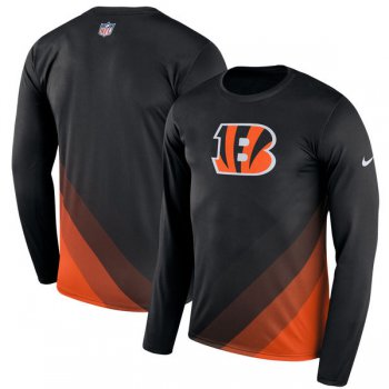 Men's Cincinnati Bengals Nike Black Sideline Legend Prism Performance Long Sleeve T-Shirt