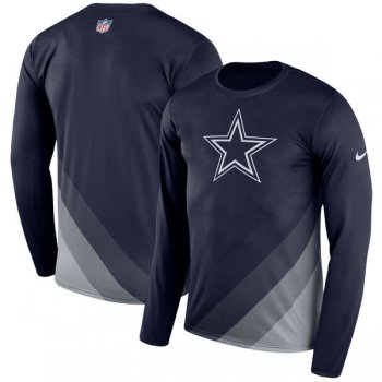 Men's Dallas Cowboys Nike Navy Sideline Legend Prism Performance Long Sleeve T-Shirt