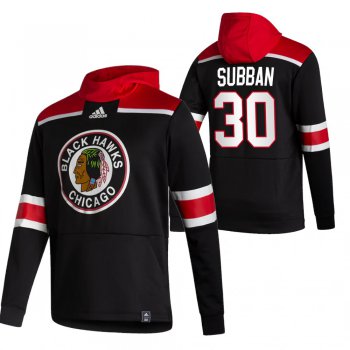 Chicago Blackhawks #30 Malcolm Subban Adidas Reverse Retro Pullover Hoodie Black