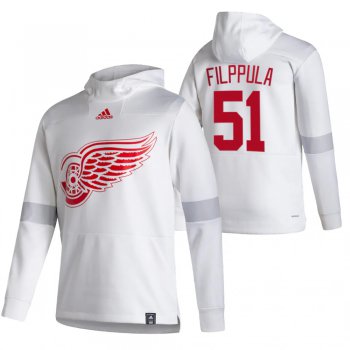 Detroit Red Wings #51 Valtteri Filppula Adidas Reverse Retro Pullover Hoodie White