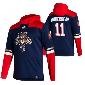 Florida Panthers #11 Jonathan Huberdeau Adidas Reverse Retro Pullover Hoodie Navy