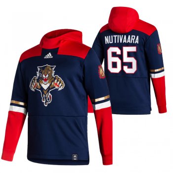 Florida Panthers #65 Markus Nutivaara Adidas Reverse Retro Pullover Hoodie Navy