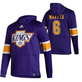 Los Angeles Kings #6 Olli Maatta Adidas Reverse Retro Pullover Hoodie Purple