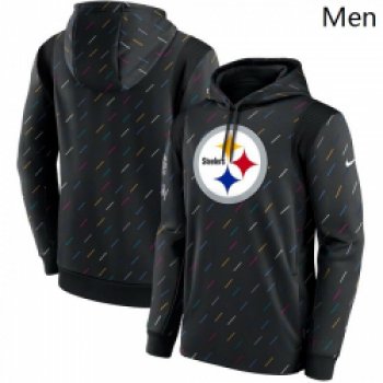 Men Pittsburgh Steelers Nike Charcoal 2021 NFL Crucial Catch Therma Pullover Hoodie