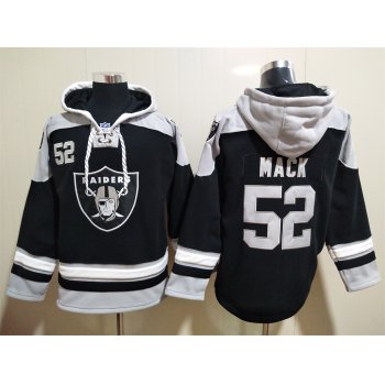 Men's Oakland Raiders 52 Khalil Mack NEW Black Pocket Stitched NFL Pullover Hoodie