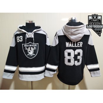 Men's Oakland Raiders #83 Darren Waller NEW Black 2020 Inaugural Season Pocket Stitched NFL Pullover Hoodie