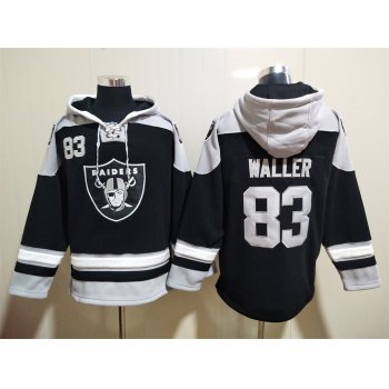 Men's Oakland Raiders 83 Darren Waller NEW Black Pocket Stitched NFL Pullover Hoodie