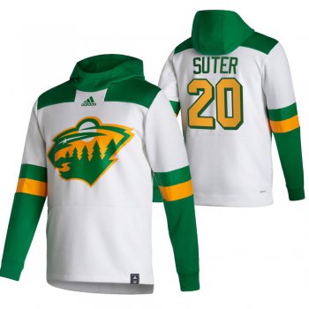 Minnesota Wild #20 Ryan Suter Adidas Reverse Retro Pullover Hoodie White