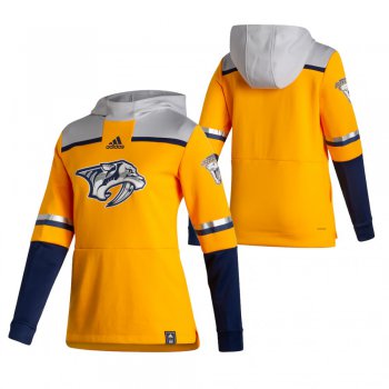 Nashville Predators Blank Adidas Reverse Retro Pullover Hoodie Gold