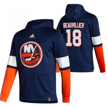 New York Islanders #18 Anthony Beauvillier Adidas Reverse Retro Pullover Hoodie Navy