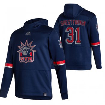 New York Rangers #31 Igor Shestyorkin Adidas Reverse Retro Pullover Hoodie Navy