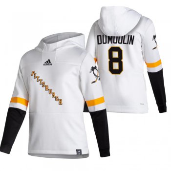 Pittsburgh Penguins #8 Brian Dumoulin Adidas Reverse Retro Pullover Hoodie White