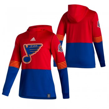 St. Louis Blues Blank Adidas Reverse Retro Pullover Hoodie Red