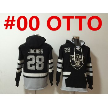 men's las vegas raiders #00 jim otto new black pocket stitched nfl pullover hoodie