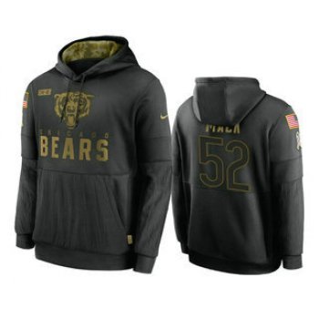 Men's Chicago Bears #52 Khalil Mack Black 2020 Salute to Service Sideline Performance Pullover Hoodie