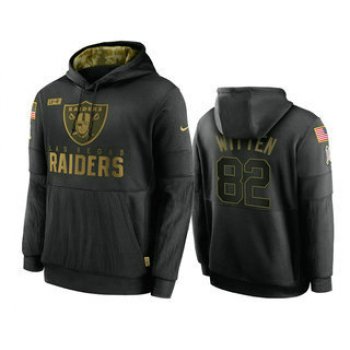 Men's Las Vegas Raiders #82 Jason Witten Black 2020 Salute To Service Sideline Performance Pullover Hoodie