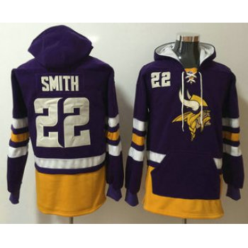 Men's Minnesota Vikings #22 Harrison Smith NEW Purple Pocket Stitched NFL Pullover Hoodie