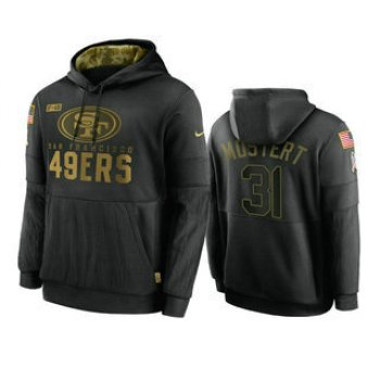 Men's San Francisco 49ers #31 Raheem Mostert Black 2020 Salute To Service Sideline Performance Pullover Hoodie